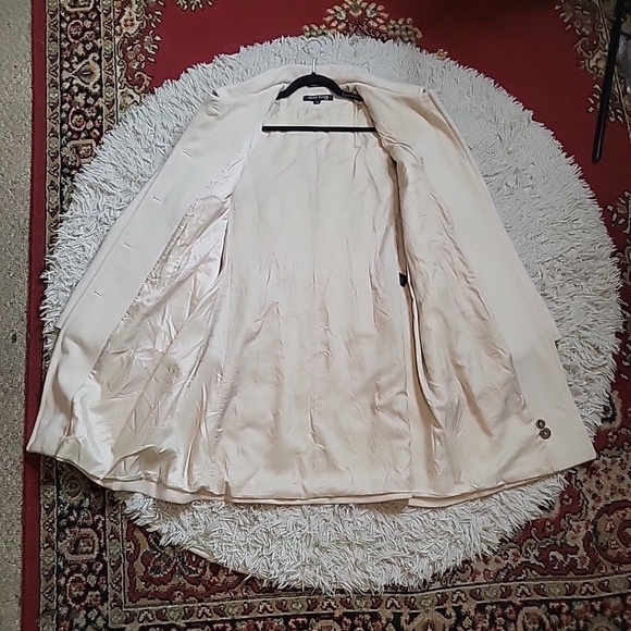 Vintage Anne Klein Coat Peacoat Classic Chic Cream Ivory Size 16 Winter Fall - Picture 10 of 15